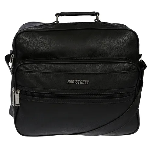 Bag Street Herrentasche - Schwarz Messenger für Flugbegleiter - Hochwertige Umhängetasche in Schwarz, wasserabweisend und leicht, ideal für Arbeit und Freizeit. Mit verstellbaren Trageriemen für optimalen Komfort.