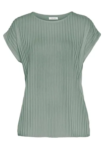 Lascana Kurzarmshirt mit Biesenstruktur - Bügelfreies T-Shirt aus weicher Strukturware, ideal für lässige Outfits und bequemes Tragen, Gr. 44/46, lockere Passform.
