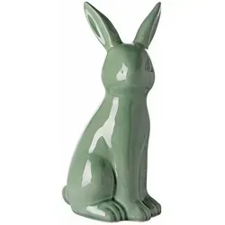 Fink Dekofigur FABIUS - Stilvoller Dekohase in Grün - Dekofiguren für Indoor, ideal für verschiedene Anlässe wie Weihnachten oder Hochzeit. Hochwertige Keramik mit einzigartiger Krakelee-Oberfläche, Höhe 25 cm.