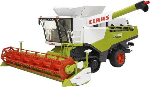 bruder 02119 Claas Lexion 780 Terra Trac - Mähdrescher im Maßstab 1:16, mit abnehmbarem Schneidwerk und Hinterradlenkung für realistischen Spielspaß