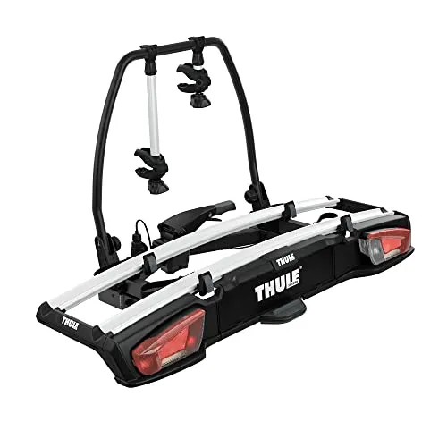 Thule VeloSpace XT 2 Fahrradträger für 2 Fahrräder - Fahrradträger für Anhängerkupplung mit abnehmbaren Anti-Diebstahlschloss, ideal für Elektrobikes und bis 60 kg Traglast, vormontiert und abklappbar.