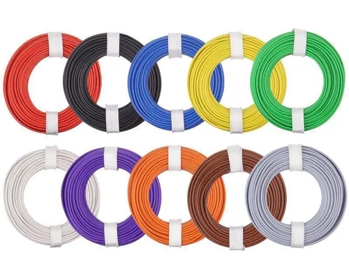 Donau Elektronik 150-MIX Litze 1 x 0.50mm² Bunt, 10-farbig Set - Praktisches Set mit 10 Rollen á 10 m in verschiedenen Farben für vielseitige elektrische Anwendungen. Ideal für kreative Projekte und den professionellen Einsatz.