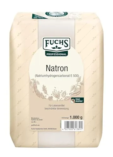 Fuchs Professional - Natron 1kg | Einsetzbar als Backtriebmittel, Spülmittel, zum Neutralisieren von Gerüchen und Reinigen von Abflüssen | Pulver