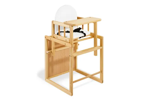 Pinolino Kombihochstuhl Lene 151303 - Hochstuhl & Tisch-Kombination, leicht umbaubar, robuster Kiefernholzrahmen mit gepolstertem Sitz für hohen Komfort. Ideal für gemeinsames Essen und kreative Aktivitäten.