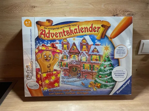 Adventskalender Mandelmann Ravensburger 00037 - Adventskalender mit lebendigem Lebkuchenmännchen, 24 Überraschungen und stimmungsvolle tiptoi Geschichten für die besinnliche Adventszeit