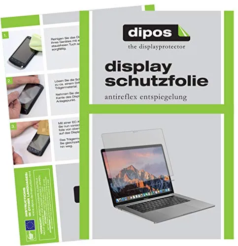 dipos I 2X Schutzfolie matt kompatibel mit Apple MacBook Pro 13 Zoll (2019) Touchbar Folie Displayschutzfolie