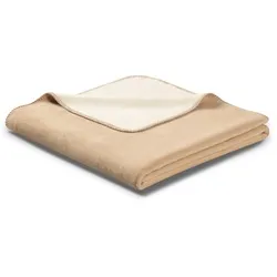 Wohndecke Wohndecke Doubleface, Biederlack, mit geketteltem Zierstich beige|braun