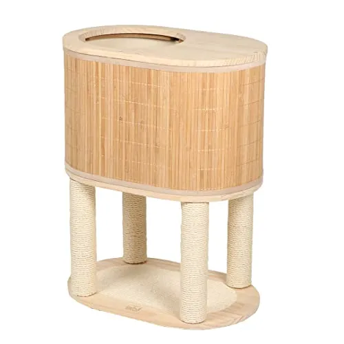 Europet Bernina Kratzbaum Bamboo Tori 75 beige - Kratzbaum in edlem Design mit natürlichen Materialien, ideal für stilbewusste Katzenbesitzer. Maße: 59 x 39 x 76 cm.