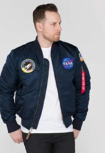 Alpha Industries MA-1 VF Vintage Fit NASA Bomberjacke - Funktionsjacken mit klassischem Design, wind- und wasserabweisendem Flight Nylon und ikonischen NASA Patches für einen einzigartigen Look.