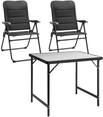 Brunner Compact Stuhl- und Tischset, grau/schwarz