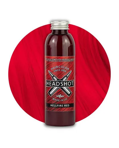 Haartönung Headshot Haartönung vegane Haarfarbe Hellfire Red (150 ml), Packung, Chemikalien