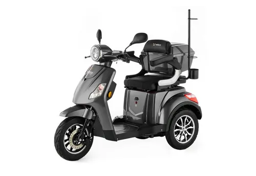 Veleco Draco Elektromobil - 3-Rad Seniorenroller mit Rückwärtsgang - Elektromobile für Senioren, ausgestattet mit elektromagnetischer Bremse und Gehstockhalterung. Ideal für sicheres Fahren mit bis zu 12 km/h und viel Stauraum.