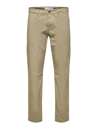 SELECTED HOMME Slhslim-new Miles 175 Flex Pants W Chino - Wanderhosen aus 91 % Bio-Baumwolle, perfekt für Alltag und Business, mit schmaler Passform für höchsten Tragekomfort.