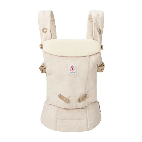 Ergobaby Adapt Leinen Babytrage - Ergonomisch & Vielseitig - Ergonomische Babytrage für Neugeborene, tragbar in 3 Positionen. Aus hypoallergenem Naturleinen für angenehmen Tragekomfort und optimale Temperaturregulierung. Ideal für entspannte Ausflüge mit Ihrem Baby.