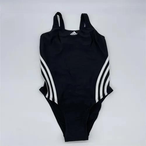 adidas 3S Damen Badeanzug BlackWhite - Bademode für Damen, ideal für Schwimmen und Fitness, mit stylischem 3-Streifen-Design und optimalem Sitz in Größe 32.