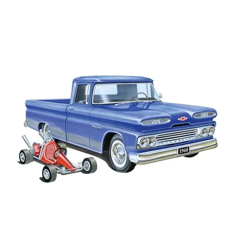 AMT 1/25 1960er Chevy Customs Fleetside Pick-up mit Go Kart