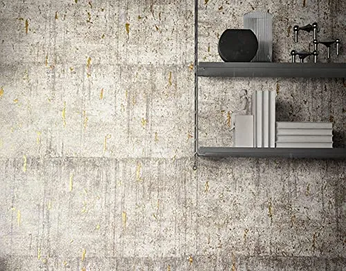 marburg Tapete Braun Beige Betonoptik Glanz Stein Muster für Wohnzimmer oder Schlafzimmer Vliestapete 100% Made in Germany PREMIUM QUALITÄT 10,05 x 0,70m 85747