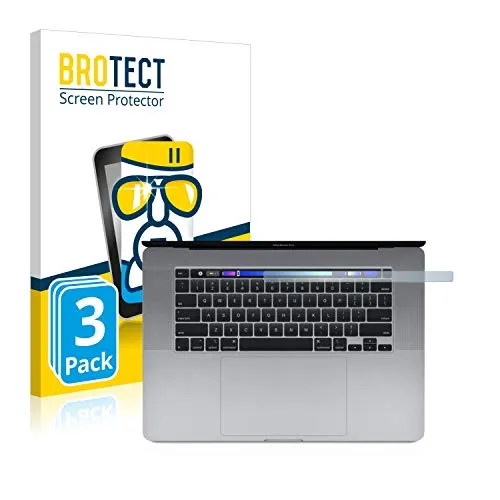 BROTECT Schutzglas für Apple MacBook Pro 16" 2019 (NUR Touch Bar) (3 Stück) Schutzfolie Panzer Folie Glas [Extrem Kratzfest 9H, Anti-Fingerprint, Ultra-Transparent]