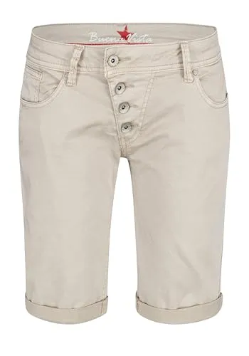 Buena Vista Damen Shorts MALIBU STRETCH TWILL - Bequeme Shorts aus elastischem Baumwollmaterial, ideal für den Sommer. Das stylische Bermudas-Design mit Logo-Element bietet Komfort und modischen Look.
