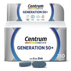 Centrum Generation 50+ - 180 St. Multivitaminpräparate, speziell für Best Ager ab 50, glutenfrei und laktosefrei