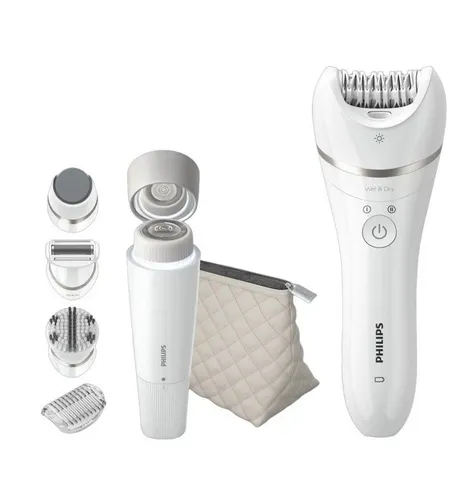 Philips BRE770/92 Series 9000 Akku Epilierer - Epilierer für Damen mit 40 Min Akkulaufzeit, LED-Beleuchtung und wasserdichtem Design – ideal für eine gründliche Haarentfernung zu Hause.