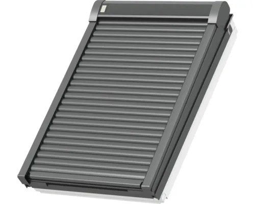 Velux Elektro-Rollladen SML CK02 0000K für CK02 & C02 - Hochwertiger Elektro-Rollladen in Dunkelgrau, passend für GGU, GGL, GPU, GPL, GHU, GHL. Bietet verbesserten Hitzeschutz und ist einfach zu montieren. Inklusive Funk-Wandschalter für komfortable Bedienung.