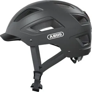 ABUS Unisex Fahrradhelm Schwarz (Titan) M (52-58 cm) - Fahrradhelm mit ABS-Hartschale und Fliegennetz, ideal für Stadtfahrten. Ausgestattet mit LED-Rücklicht für 180° Sichtbarkeit und perfekter Belüftung durch 5 Ein- und 8 Auslässe.