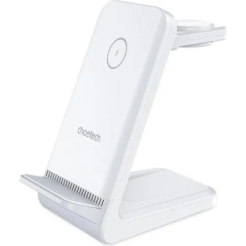 Choetech T608 15W 4in1 Induktionsladestation - Weiss - Multimedia Wireless Charger mit 15W Schnellladung für bis zu 4 Geräte gleichzeitig, ideal für ein aufgeräumtes Ladeerlebnis.