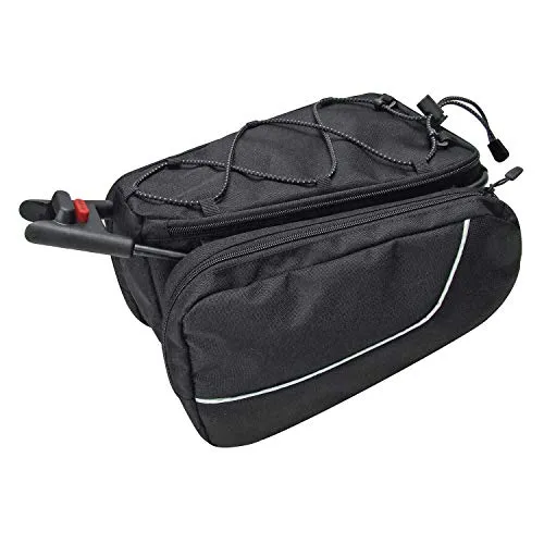 KLICKfix 868071 Satteltasche Contour Sport, Schwarz - Fahrradtaschen mit geräumigem Hauptfach und großen Seitentaschen, ideal für Fahrräder ohne Gepäckträger.