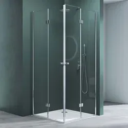 Mai & Mai Duschkabine Falttür 180° Klarglas 70x70x190cm - Duschkabine mit klappbarer Falttür und Lotus-Effekt NANO-Beschichtung für einfache Reinigung. 6mm ESG-Sicherheitsglas, ideal für platzsparende Badezimmerlösungen.