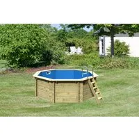 Karibu Pool 1 A KDI - Holzpool aus 38 mm kesseldruckimprägniertem Massivholz, witterungsbeständig und mit einfacher Folienmontage für weniger Falten. Genießen Sie erfrischende Sommertage im eigenen Garten!