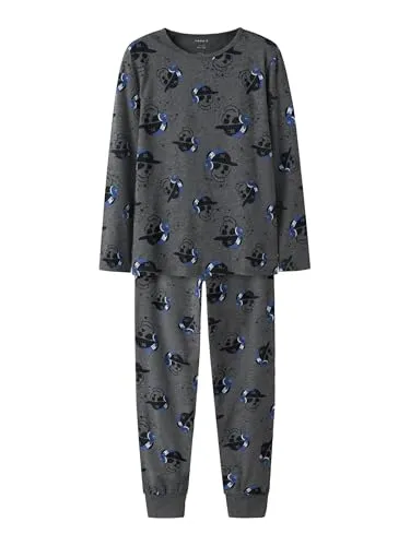 Name IT Jungen Nkmnightset Dark Grey Mel Skull Noos, Dark Grey Melange, 122-128 EU