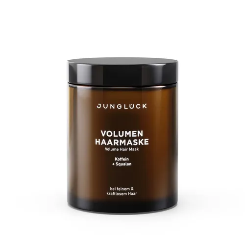 Junglück Volumen Haarmaske vegan 180ml - Vegane Volumen Haarmaske für kräftiges und voluminöses Haar, 180 ml, ideal zur Pflege und Stärkung der Haarstruktur.