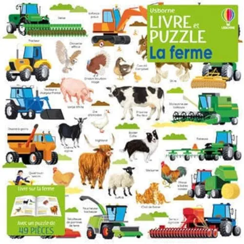 La ferme - Coffret livre et puzzle: Livre sur la ferme avec un puzzle de 49 pièces