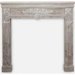 Kaminmantel - Romance - Holzoptik - Aschesauger in Holzoptik, gekälkt für eine gemütliche Atmosphäre und ein stilvolles Deko-Element in Ihrem Zuhause.
