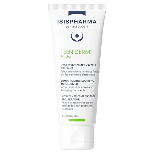 ISISPHARMA - TEEN DERM HYDRA - Feuchtigkeitscreme gegen Hautunreinheiten - Empfindliche, zu Akne neigende Haut - Kakaobutter, Bisabolol - Nährt und beruhigt - Frankreich