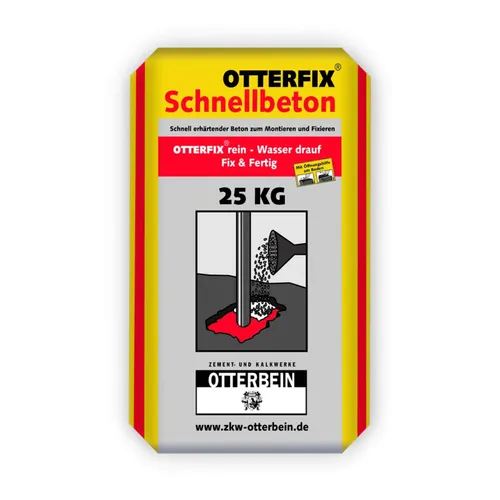 Otterfix Schnellbeton 25 kg, Fertigbeton, Montagebeton, Fixbeton, Blitzzement, Mörtel