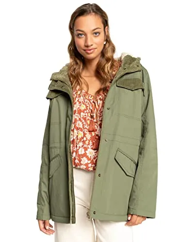BILLABONG So Easy Women Jacket, CANTEEN, Größe 36 - Funktionsjacke mit Sherpa-Futter für extra Wärme, ideal für kalte Tage und Outdoor-Aktivitäten.