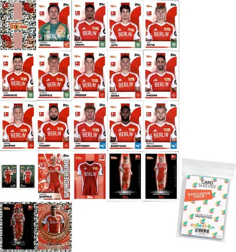 Topps Sammelkarte Bundesliga Sticker 24/25 Mannschaftspaket 1. FC Union Berlin + Sleeves