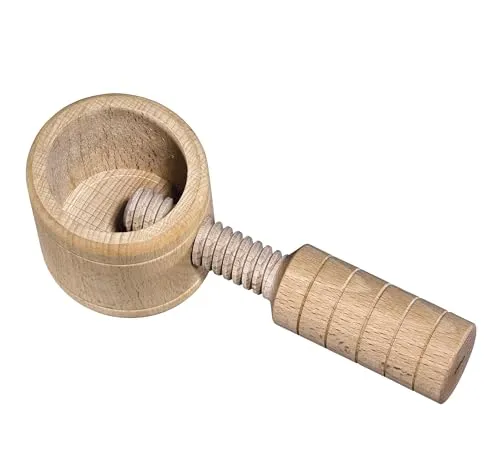 cilio Nussknacker SORRENTO | Buchenholz | Schraubstock-Knacker für Nüsse | Nuss knacken durch Drehen | Haselnussknacker manuell