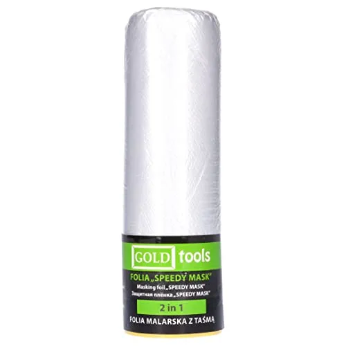 ToolSpace Abdeckfolie mit Klebeband - Transparente Staubschutzfolie Maler Abdeckfolie für Renovierungen - Renovierung Allzweckfolie - Malerabdeckfolie 1400 mm x 20 m