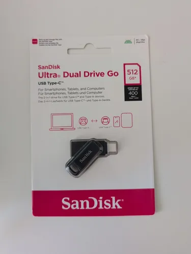 SanDisk Ultra Dual Drive Go USB Type-C 512 GB - Schneller Smartphone Speicher mit 400 MB/s, ideal für Datenübertragung und immer griffbereit