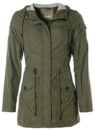 DreiMaster Damen Übergangsjacke Parka Jacke (Oliv, M) - Funktionsjacken: Stilvolle Übergangsjacke in Oliv, M – ideal für wechselhaftes Wetter und vielseitig kombinierbar.
