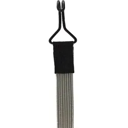 Flaches elastisches Band mit 2 extra starken Doppelhaken 100 cm Grau