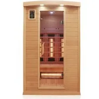 Dewello® Infrarotkabine HYDER 115cm x 105cm für 2 Personen - Wärmekabinen mit 6 Vollspektrumstrahlern für sofortige Tiefenwärme, integriertes Soundsystem und LED-Farblichttherapie für Ihr Wohlbefinden.