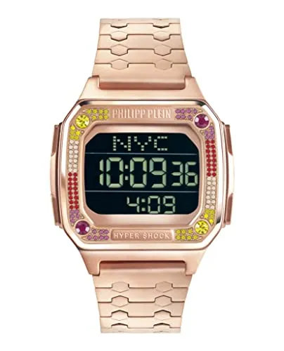 Philipp Plein Watch PWHAA0821 - Herren Armbanduhr mit hochwertigem roségold Edelstahlband, vielfältigen Funktionen wie Stoppuhr und Alarm, und wasserdicht bis 5 bar – ideal für stilbewusste Männer.