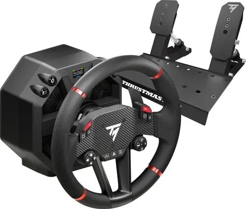 ThrustMaster T598P DirectDrive FF Wheel für PS5/PC - Gaming-Zubehör mit Direct Axial Drive Motor für hochrealistisches Force Feedback und präzise Felgenbewegung. Erleben Sie ein unvergleichliches Rennfeeling mit anpassbarem Race-Dash-Display und skalierbarem Pedal-Set.