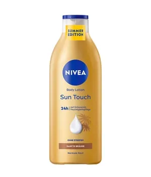NIVEA Body Sun Touch Bodylotion 400 ml - Die NIVEA Sun Touch Bodylotion sorgt für eine sanfte, natürliche Bräune und pflegt die Haut intensiv. Ideal für den täglichen Gebrauch, für ein strahlendes Hautgefühl – ganz gleich bei welchem Wetter. 400 ml.