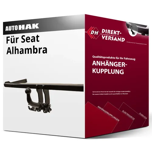 Abnehmbare Anhängerkupplung für Seat Alhambra (2000-2010) - Auto Hak - Anhängerkupplung von Auto Hak, abnehmbar und ohne TÜV-Eintragung, ideal für maximale Flexibilität beim Transport. Anhängelast bis 2100 kg.