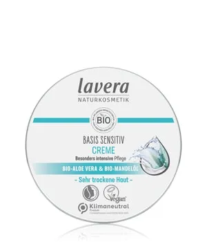 Lavera Basis Sensitiv Creme 150 ml - Ganzkörperpflege für empfindliche Haut, spendet intensive Feuchtigkeit und enthält natürliche Inhaltsstoffe für ein sanftes Hautgefühl.